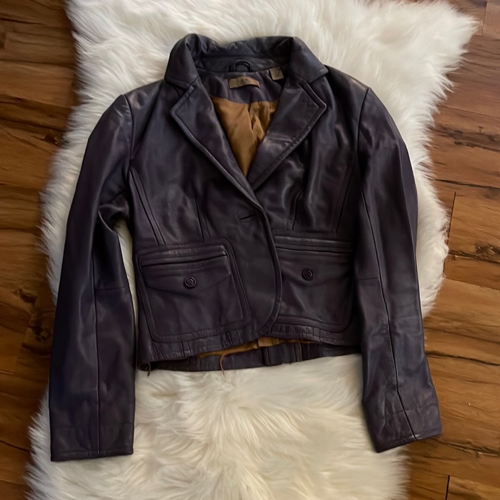 i.e. Purple 100% Leather Y2K Jacket